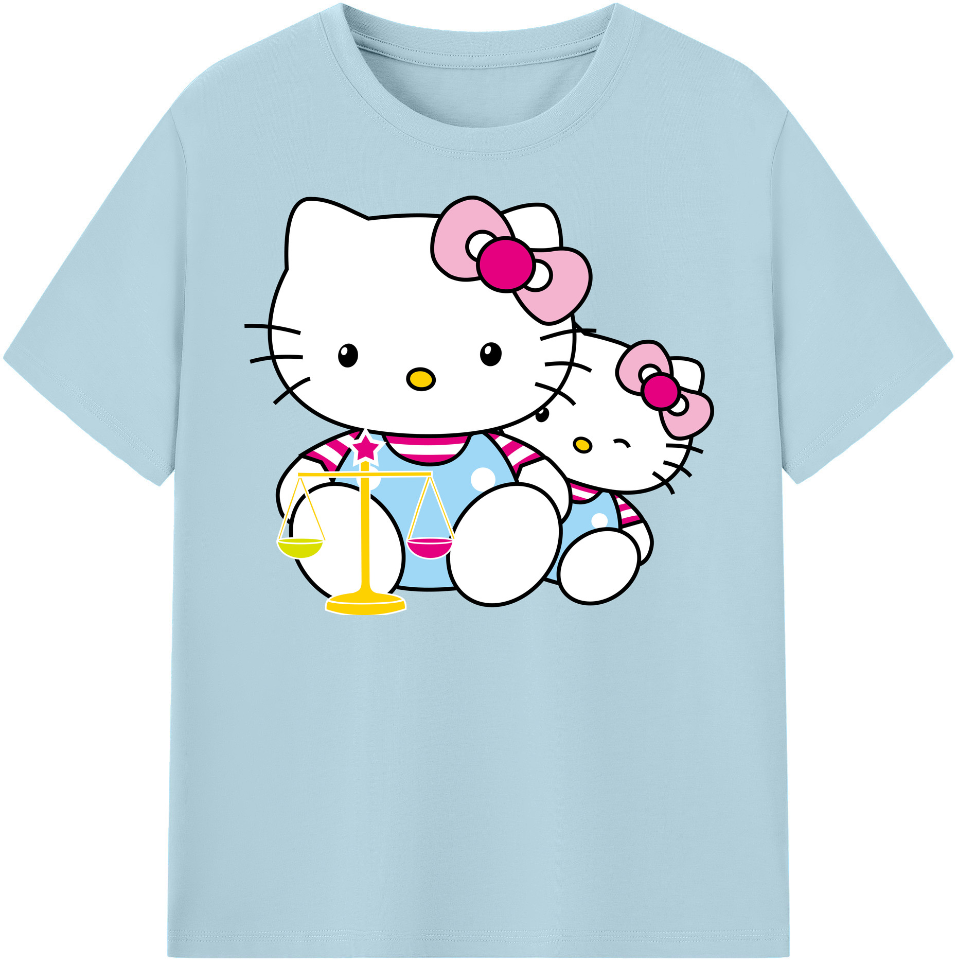 （画像用） Hello Kitty ハローキティ 綿100％半袖Tシャツ（フロントプリント）